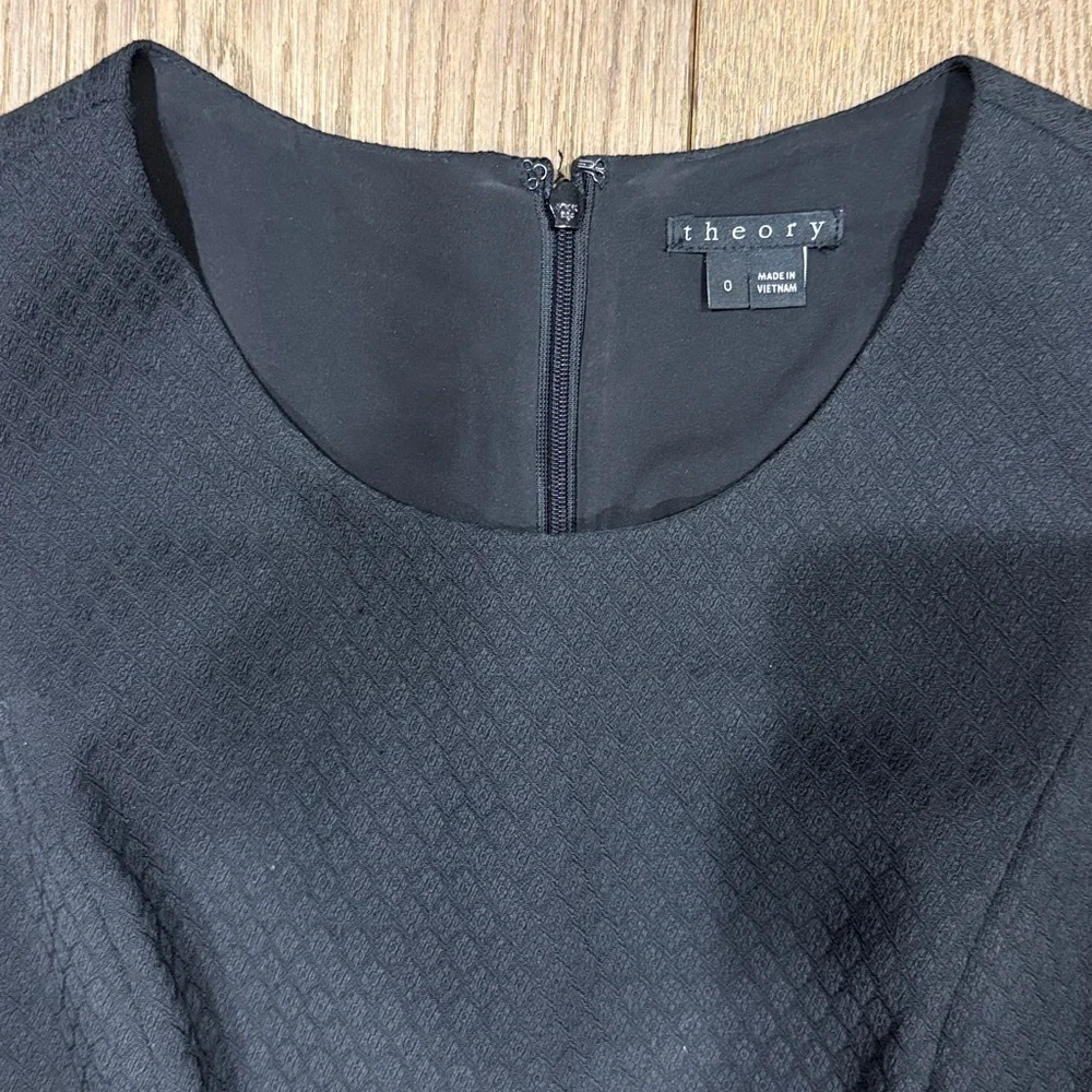 Theory Black Textured Mini Dress - Picture 2 of 5